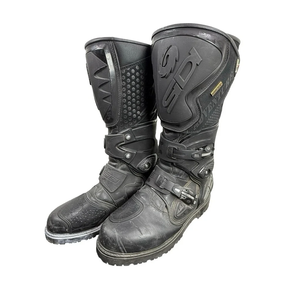 Sidi Adventure Gore-Tex Boots Mens 7.5 Black Dual Sport Touring Italy